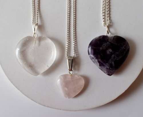 Heart Pendant Set Crystal Heart Pendant, Genuine Heart Shaped Necklaces