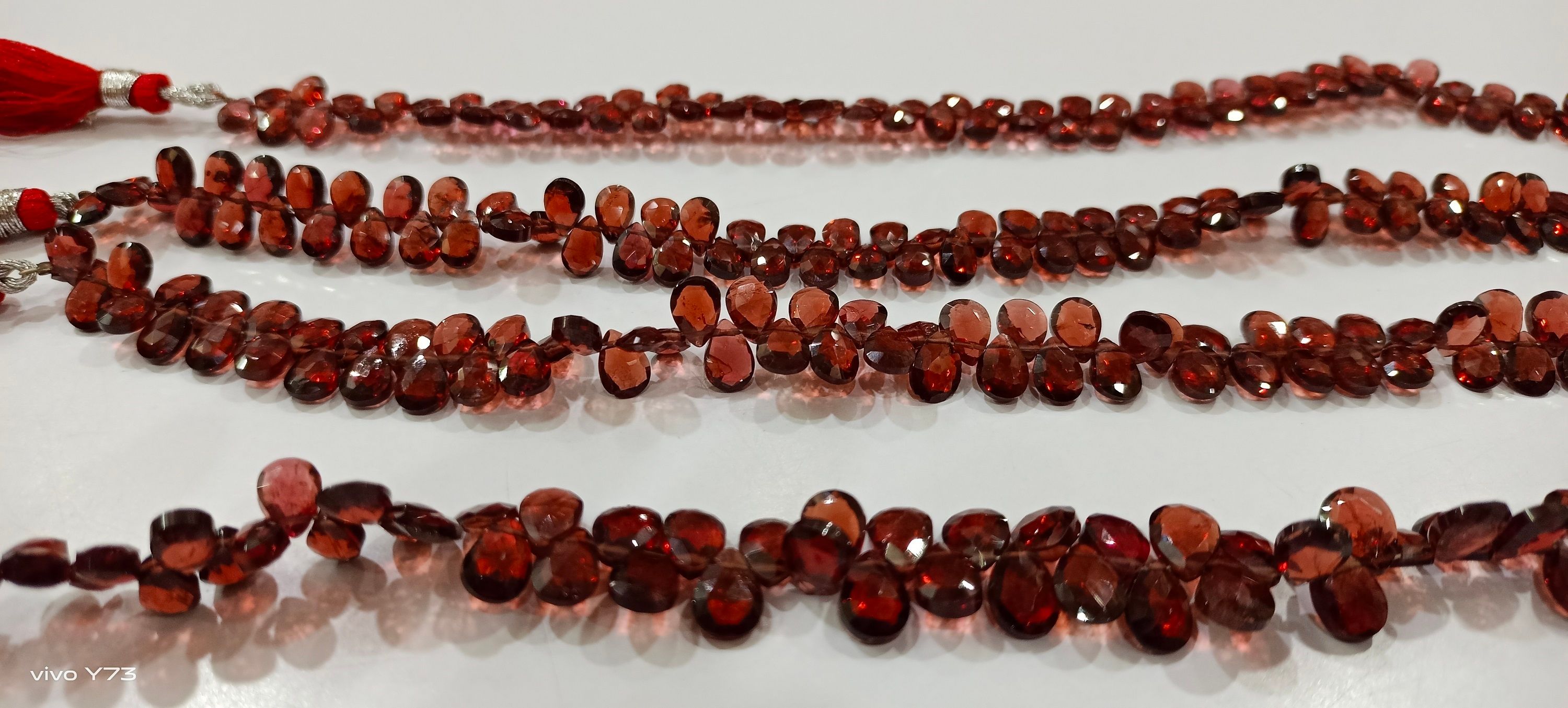 Natural Mozambique Garnet Heart Shape 4-5mm Beads Faceted Strand 8 Inch Long