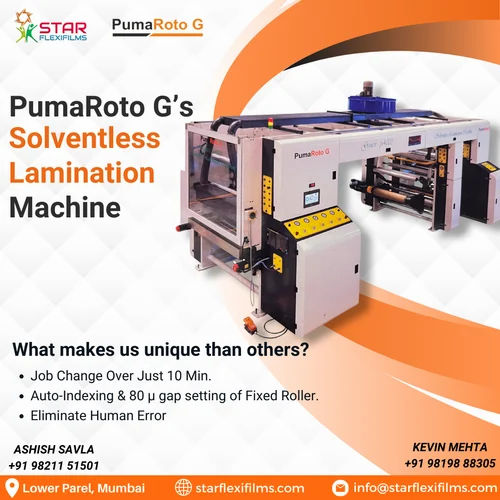 Pumaroto G Solvent Based Lamination Machine