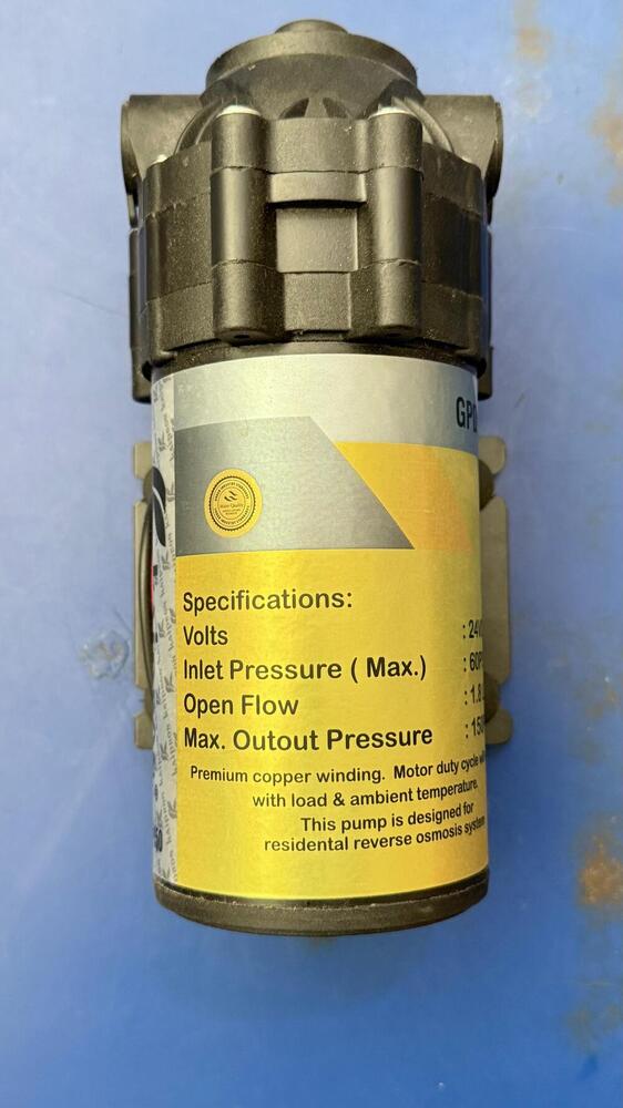 Booster Pump - Plastic Material, 12V Voltage, Black Color | Max. Inlet Pressure 30 psi, Open Flow Rate 10 GPM, Max. Output Pressure 80 psi