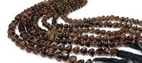 Smoky Quartz Triangle shape Faceted 8mm Beads Strand 8 Inches Long