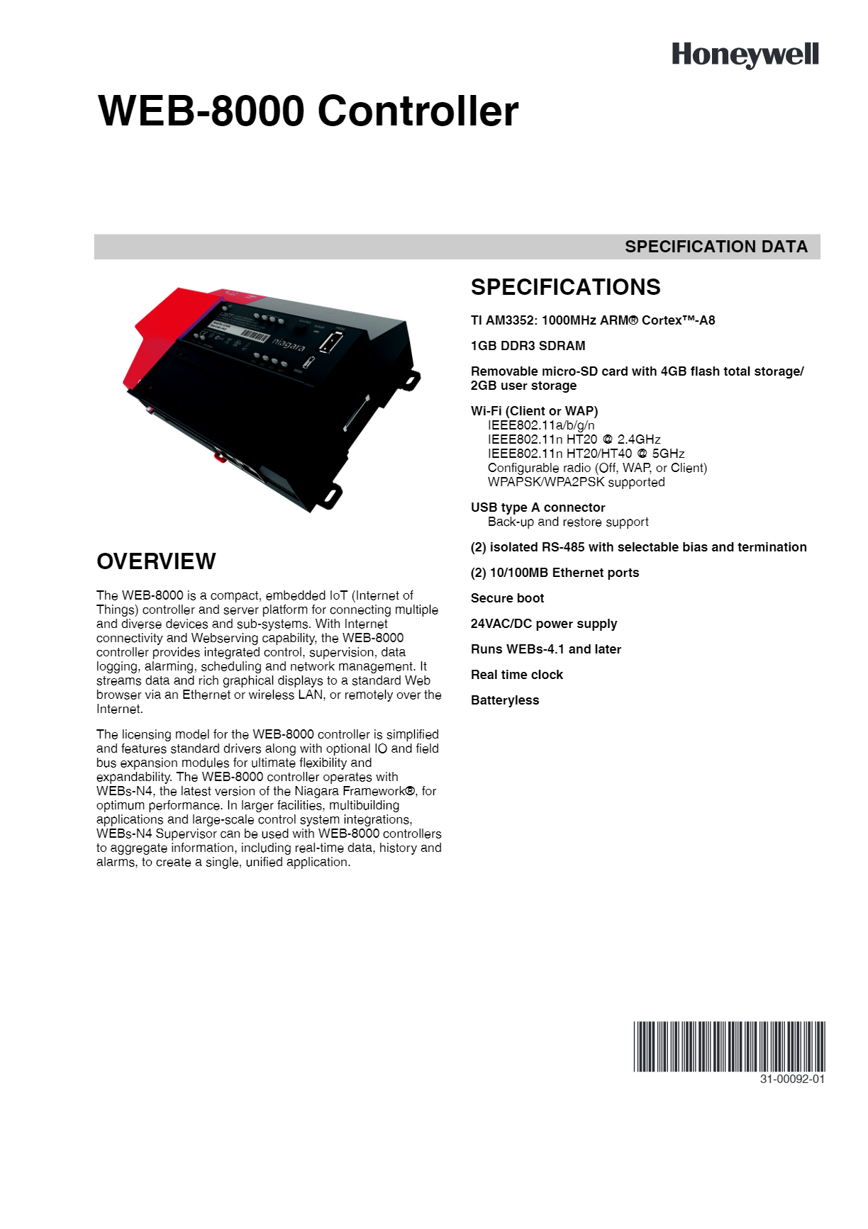 WEB-8000 Honeywell BMS Controller