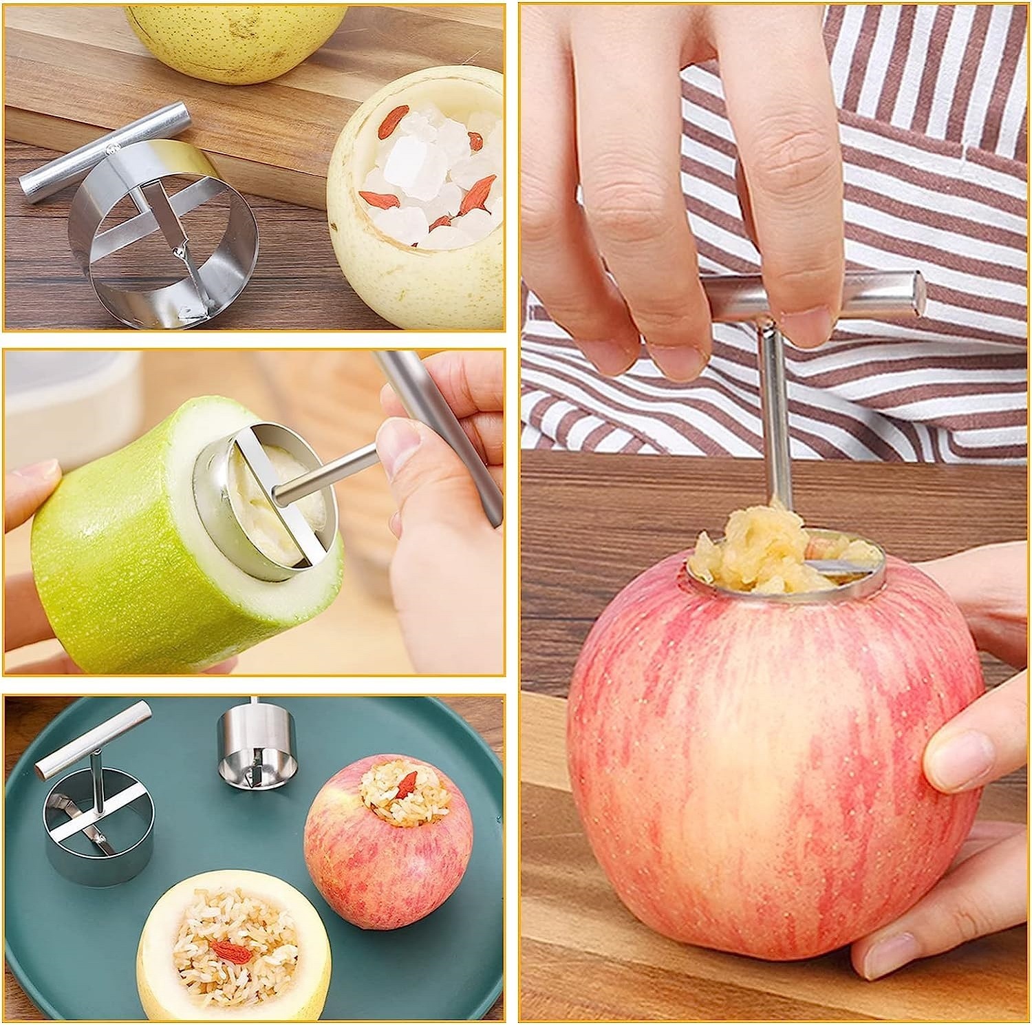 STAINLESS STEEL APPLE CORE REMOVER SALAD TOOLS
