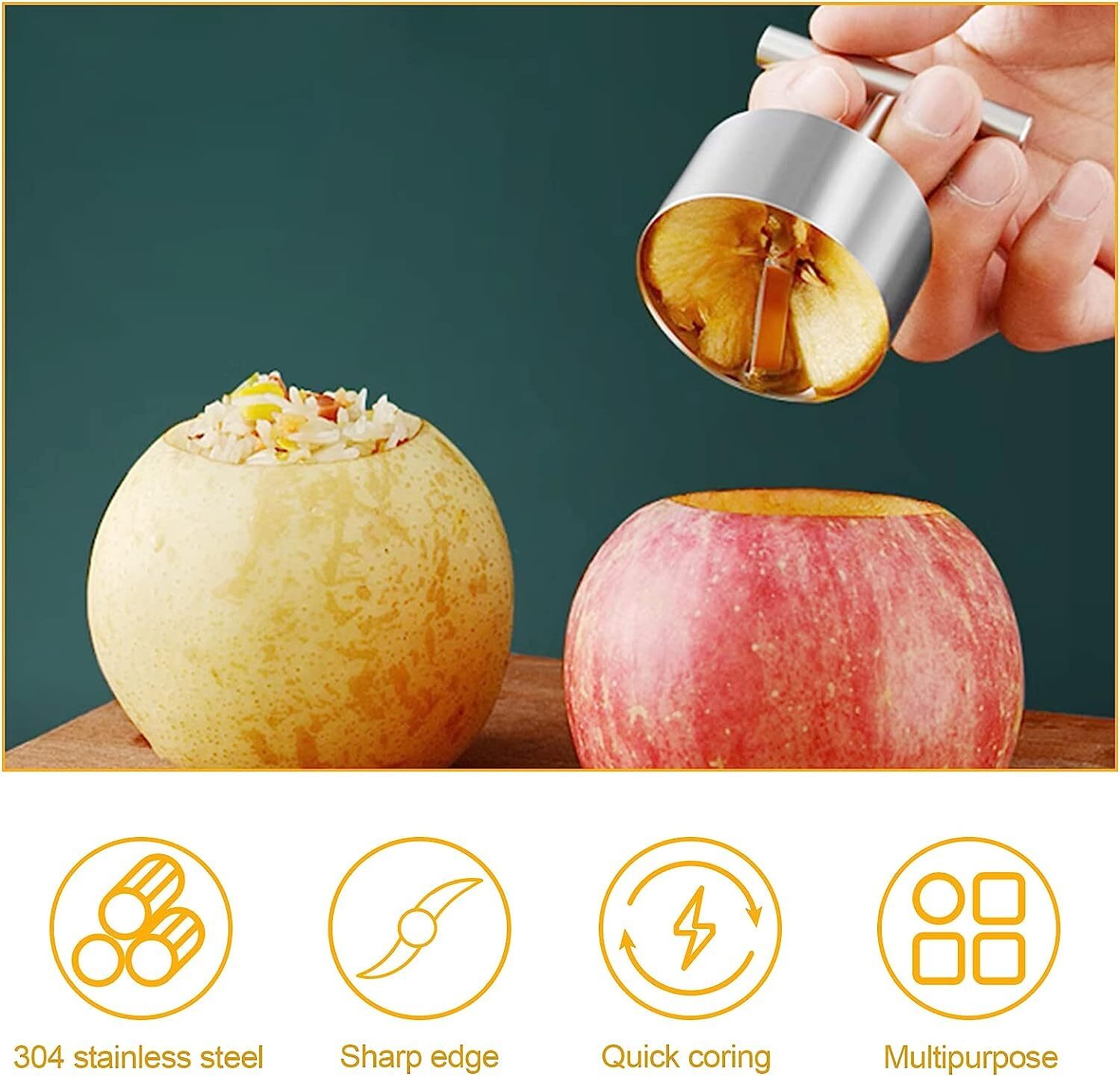 STAINLESS STEEL APPLE CORE REMOVER SALAD TOOLS