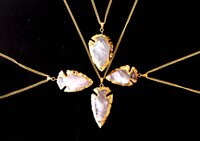 Rose Quartz Rough Stone Pendants Natural Electroplated Golden Crystals with Chain