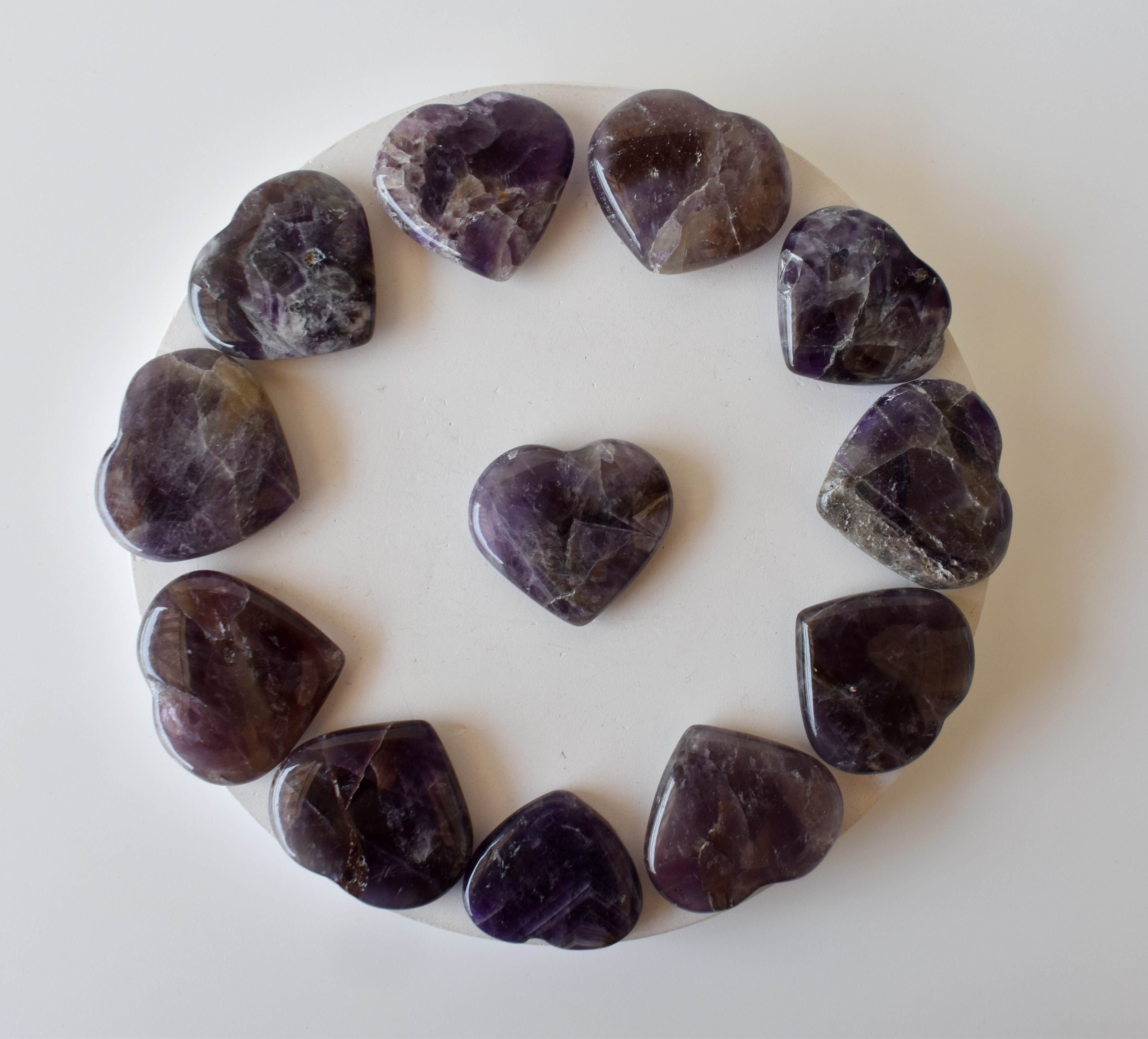 Amethyst Puffy Mini Hearts Crystal Hearts