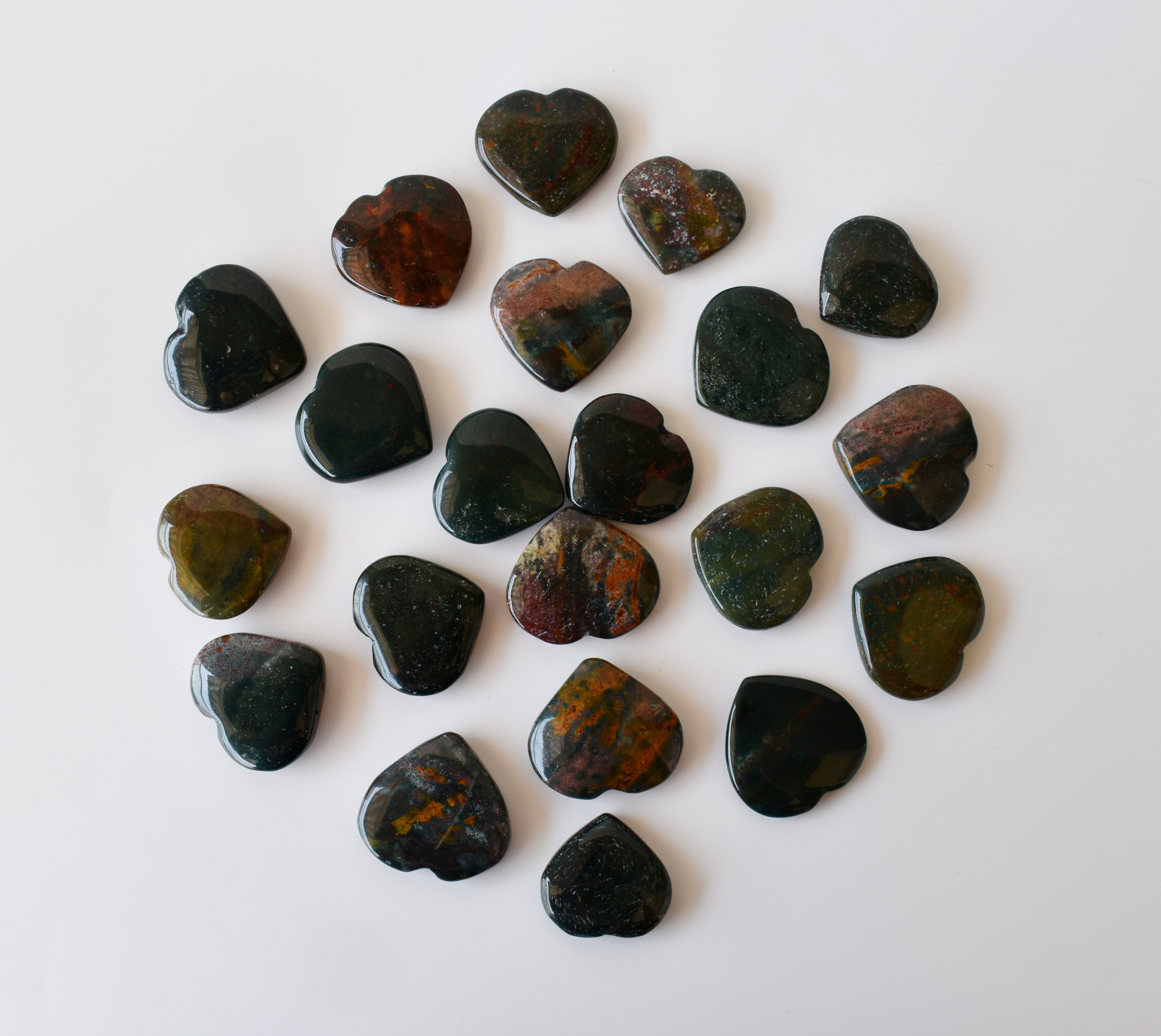 Bloodstone Puffy Mini Heart Crystal Pocket-Sized Healing Stone