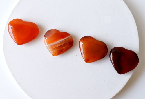 Carnelian Puffy Mini Heart Crystal Pocket-Sized Energy & Passion Stone