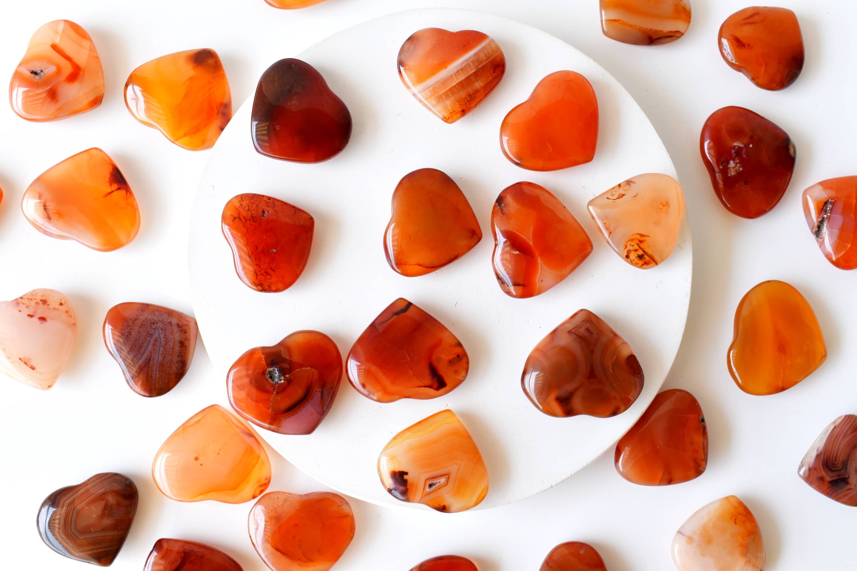 Carnelian Puffy Mini Heart Crystal Pocket-Sized Energy & Passion Stone