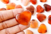 Carnelian Puffy Mini Heart Crystal Pocket-Sized Energy & Passion Stone