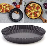 Steel Pizza Pie Pan - Heavy-duty Carbon Steel, Removable Bottom , Non-stick Coating For Effortless Food Release And Easy Cleaning