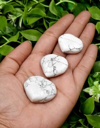 Howlite Puffy Mini Heart Crystal Pocket-Sized Stone for Calm & Stress Relief