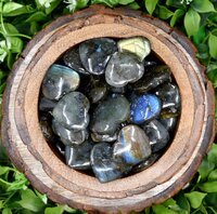 Labradorite Puffy Mini Heart Crystal Pocket-Sized Stone for Transformation & Intuition