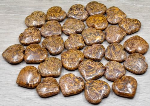 Elephant Jasper Puffy Mini Hearts Crystal Hearts