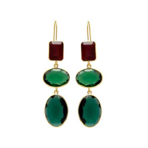 Twi emerald hydra gemstone with garnet hydra gemstone