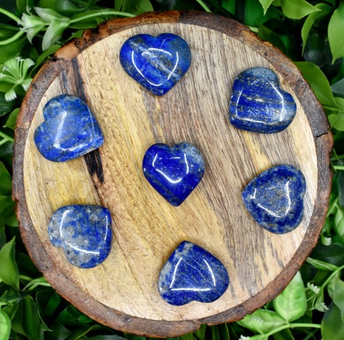 Lapis Lazuli  Puffy Mini Crystal Hearts Crystal Heart