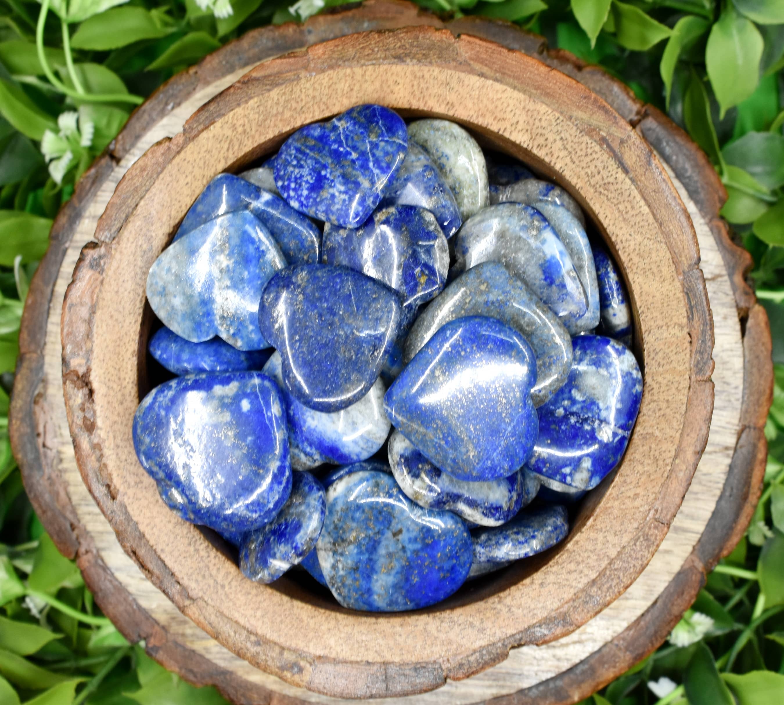 Lapis Lazuli  Puffy Mini Crystal Hearts Crystal Heart