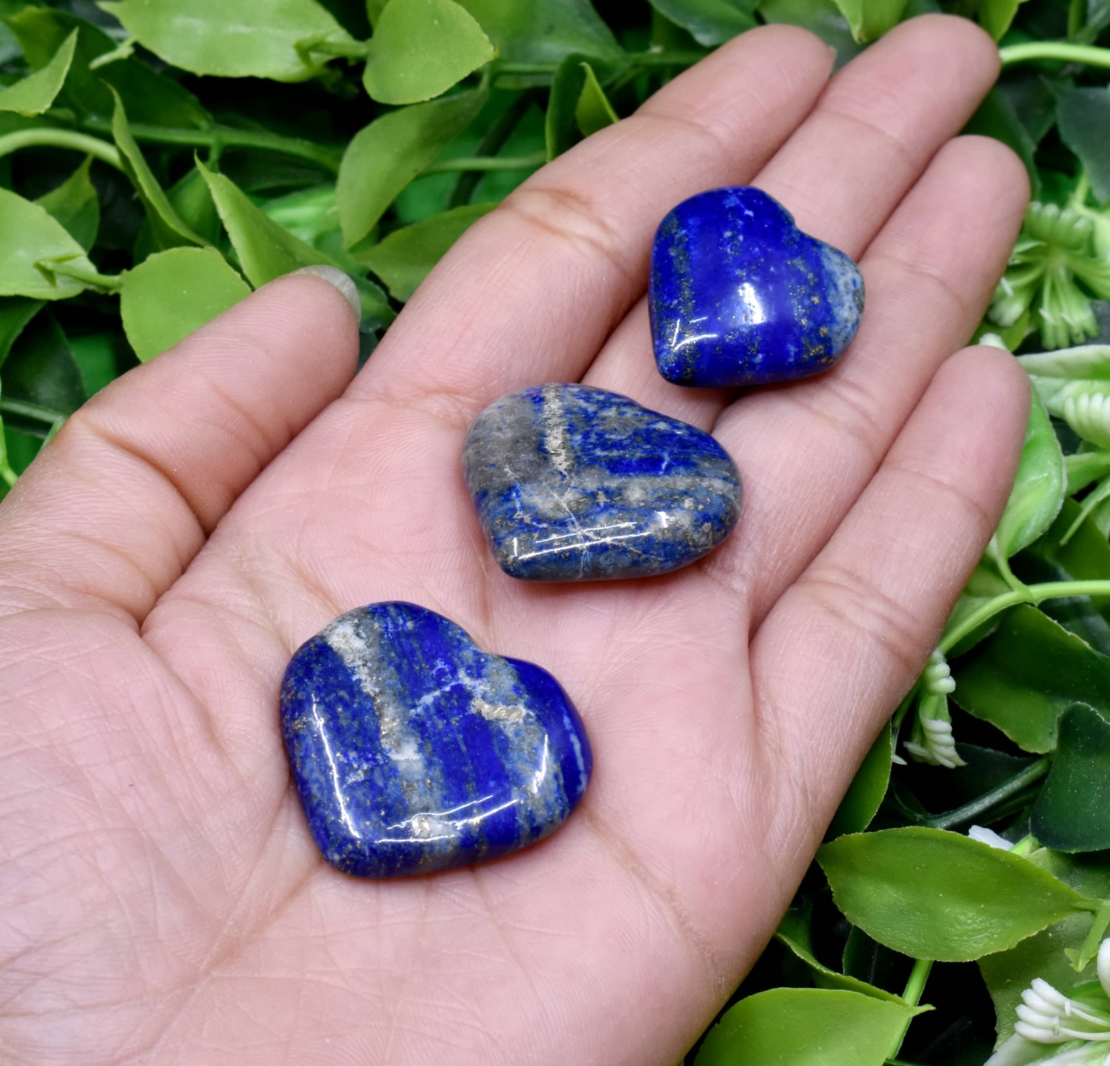 Lapis Lazuli  Puffy Mini Crystal Hearts Crystal Heart