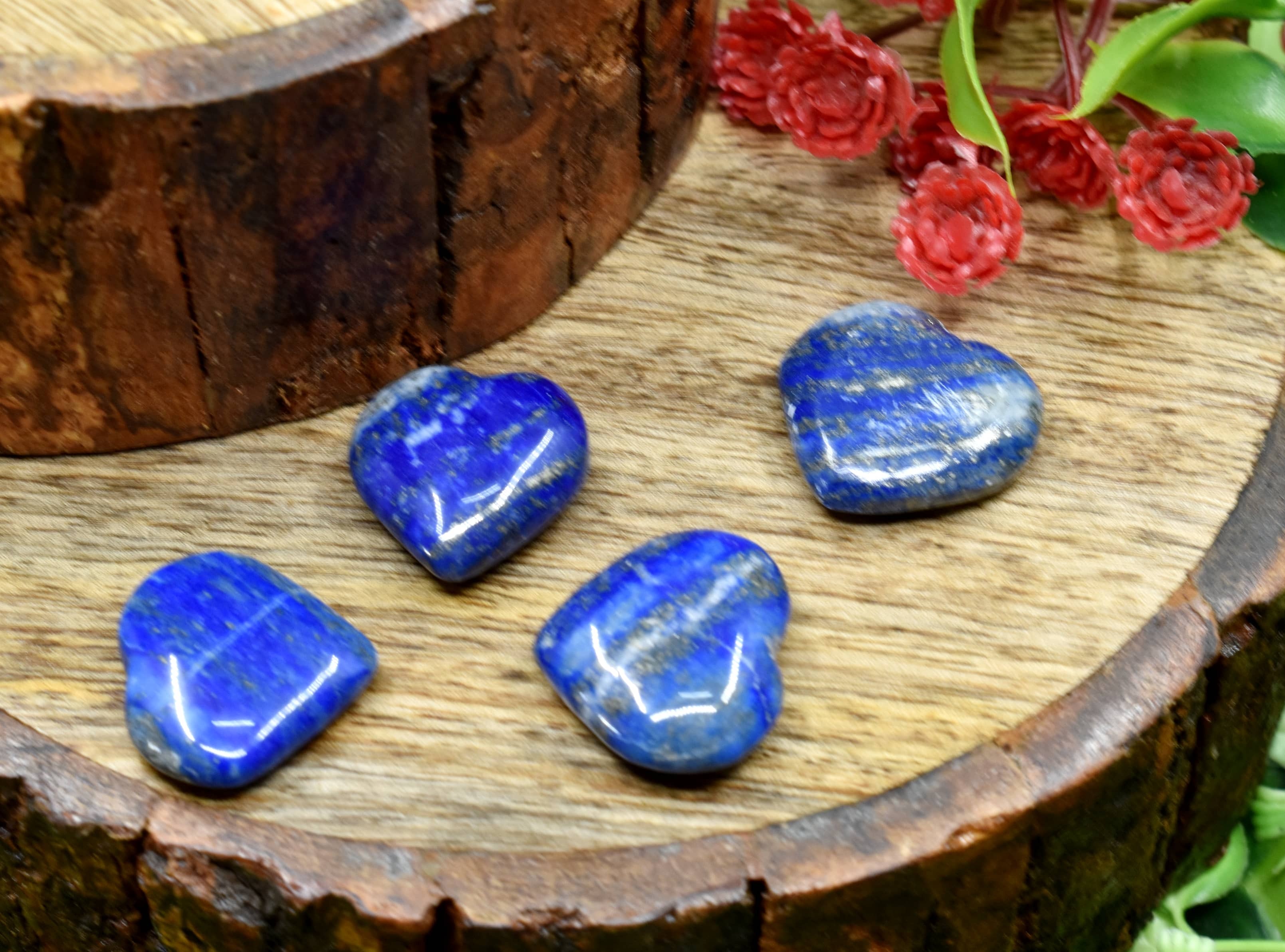 Lapis Lazuli  Puffy Mini Crystal Hearts Crystal Heart