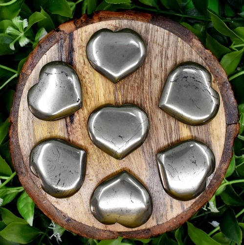 Pyrite Puffy Mini Hearts Crystal Hearts