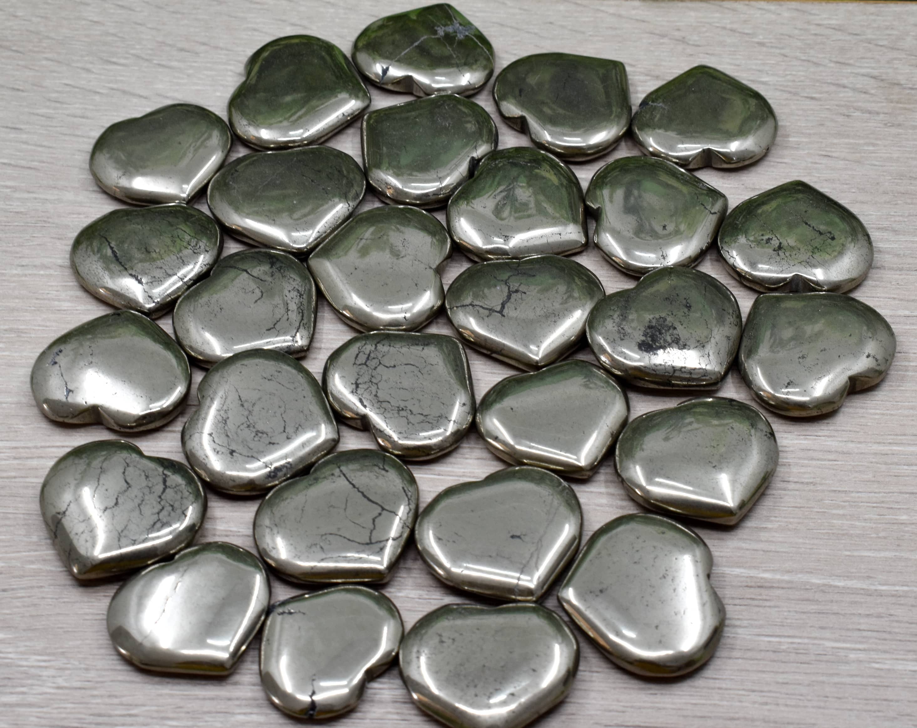 Pyrite Puffy Mini Hearts Crystal Hearts