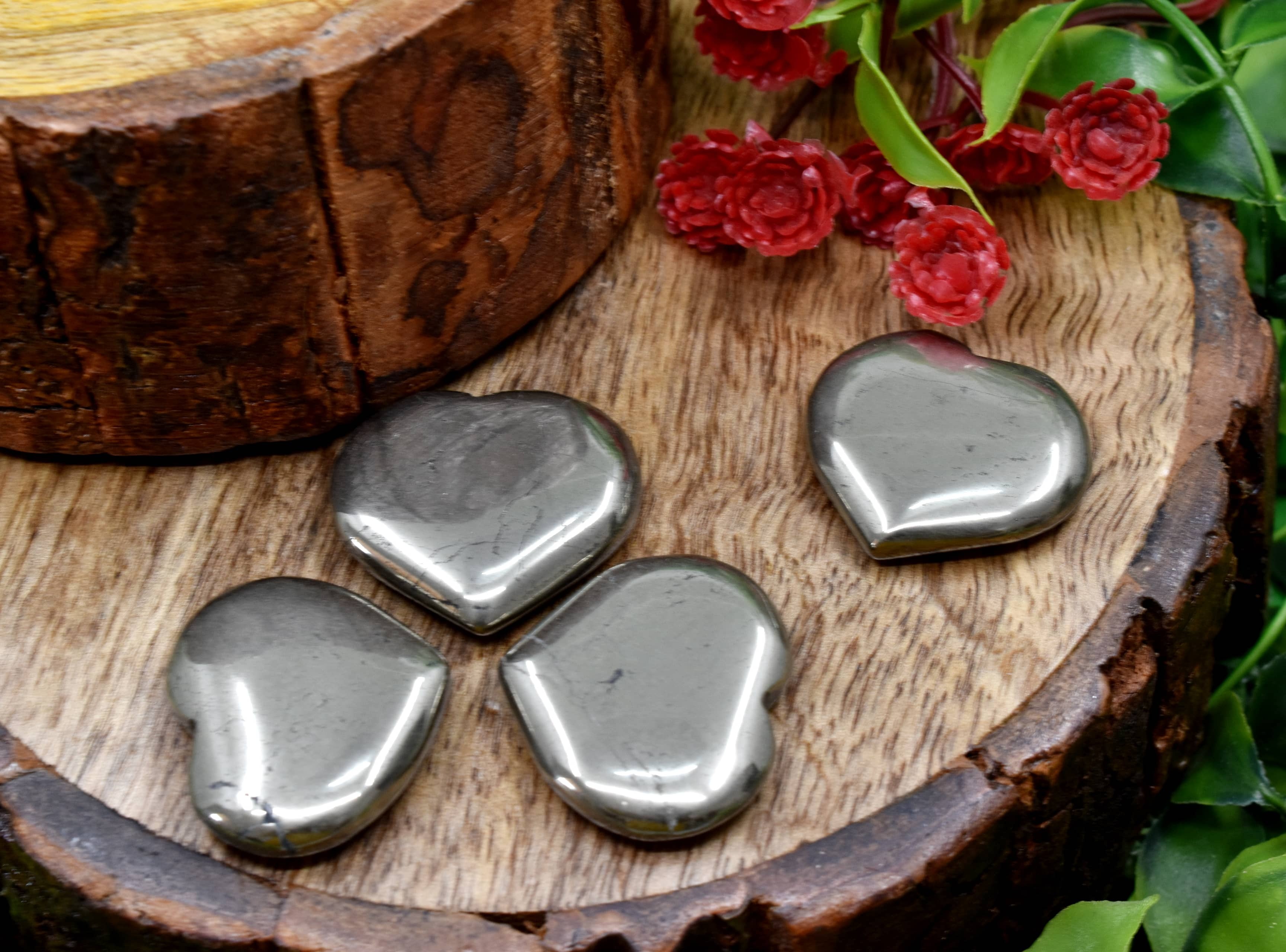 Pyrite Puffy Mini Hearts Crystal Hearts