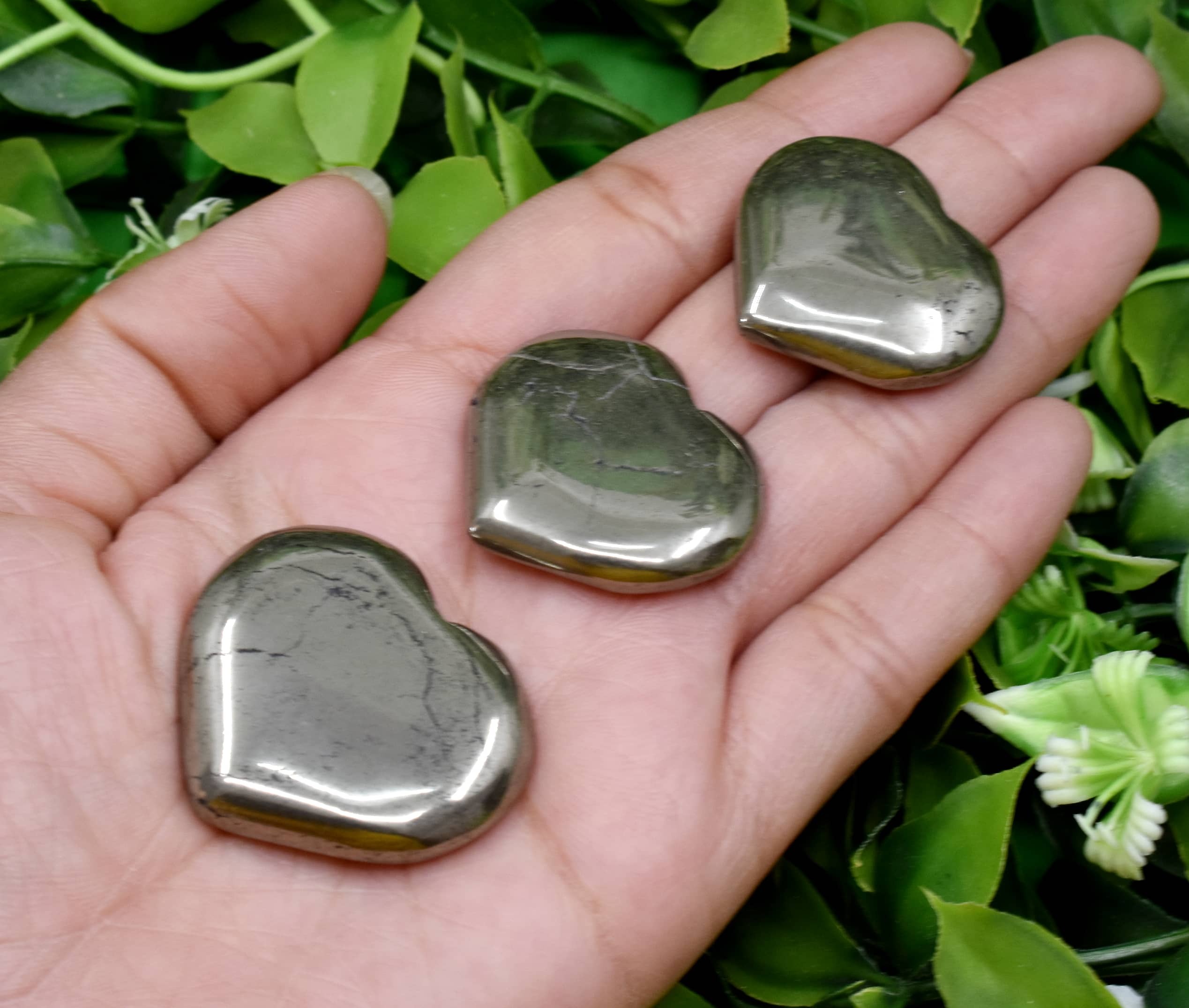 Pyrite Puffy Mini Hearts Crystal Hearts