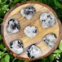 Rainbow Moonstone Puffy Mini Hearts Crystal Heart - Aaa Grade, 1 Inch, Black & White Natural Gemstone | Smooth, Polished, 15 Grams Total Weight