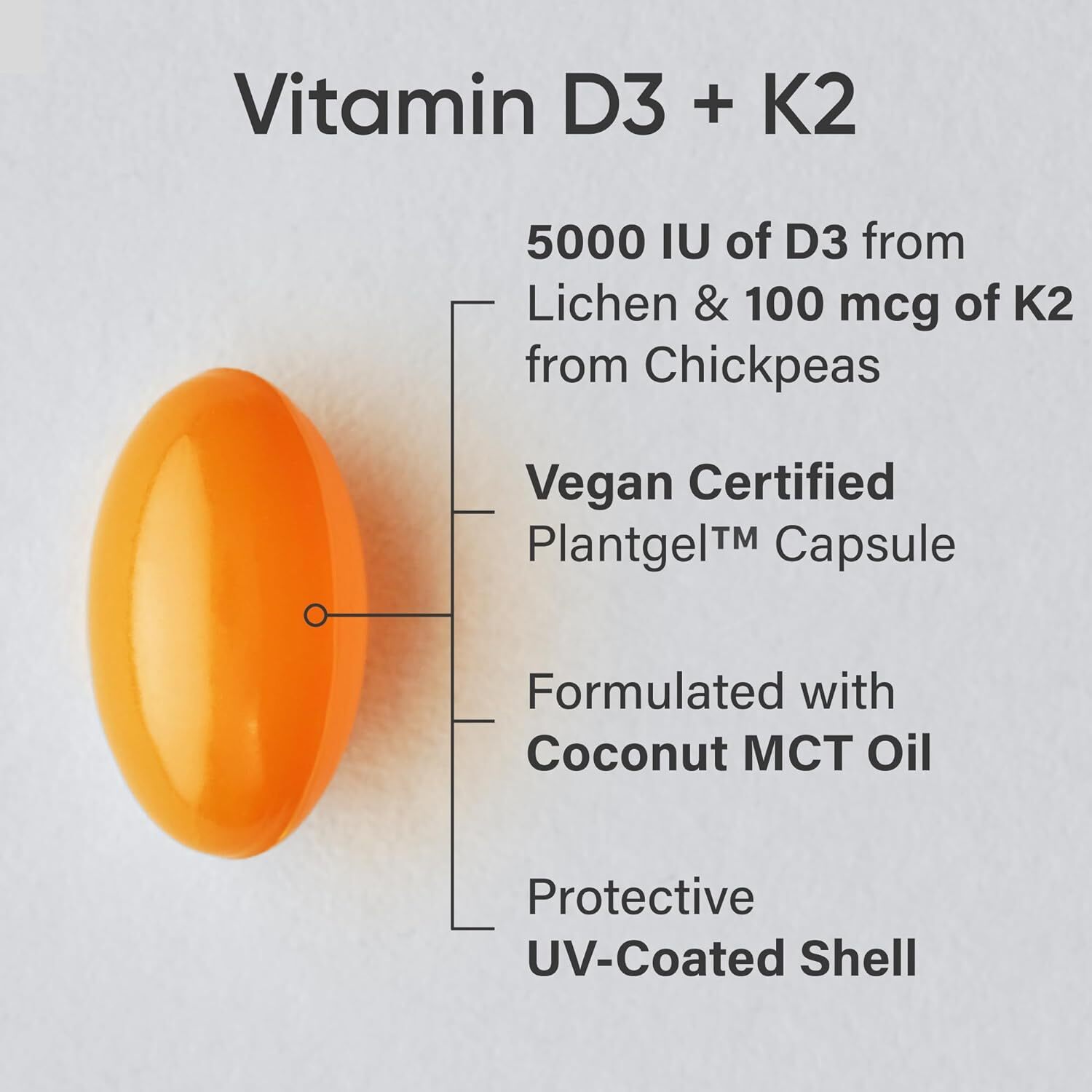 Sports Research Vitamin D3 with K2 Softgels 120 Count