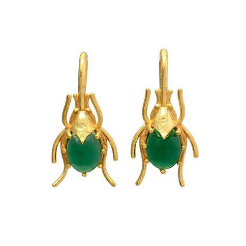 Mosquito design earring with peridot hydro gemstone