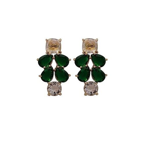Sparkling Emerald hydro gemstone earrings set