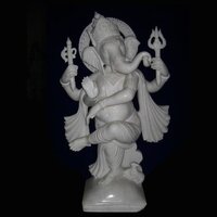 Marble Dancing Ganesha Statue - 3 Feet | Chemical Resistant, Durable, Easy To Clean, Hygienic, Lightweight, Moisture Proof, Non-toxic, Recyclable, Washable