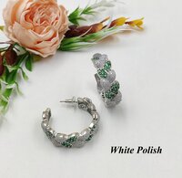 Curvy Shaped American Diamond Earring