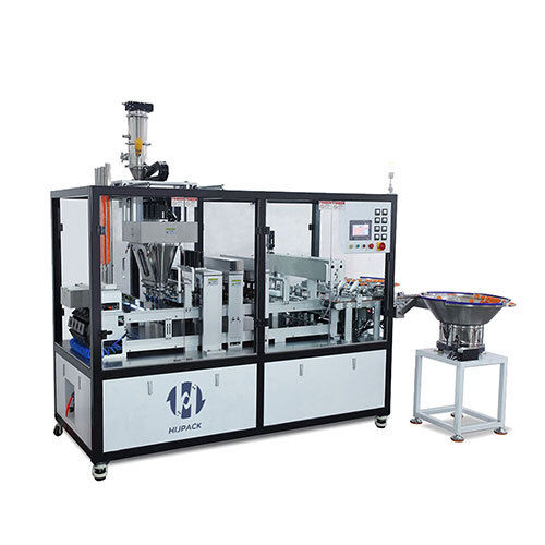 Multifunctional coffee capsule four-row linear filling and sealing machine