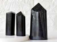 Polished Black Tourmaline Points, Pointed Black Tourmaline Crystal