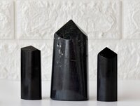 Polished Black Tourmaline Points, Pointed Black Tourmaline Crystal