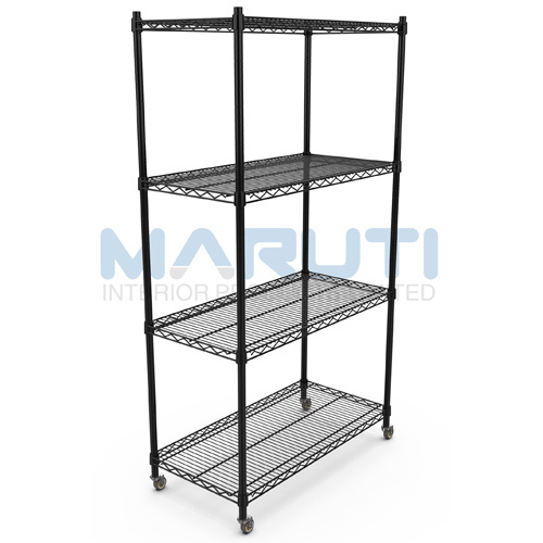 18 x 36 4 Tiers Black Wire Shelving