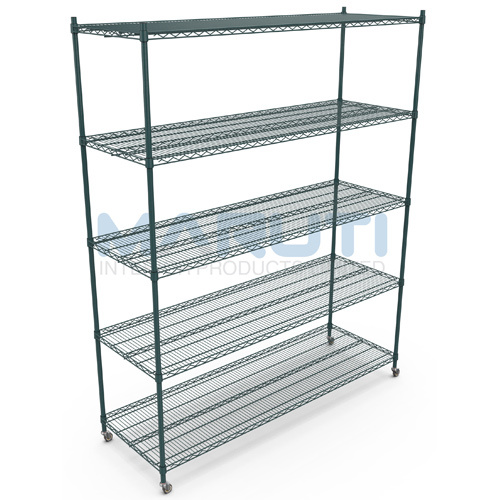 24 x 60 5 Tiers Green Wire Shelving