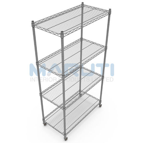 High Quality 18 X 72 4 Tiers Grey Wire Shelving