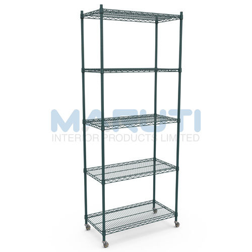 High Quality 18 X 60 5 Tiers Green Wire Shelving