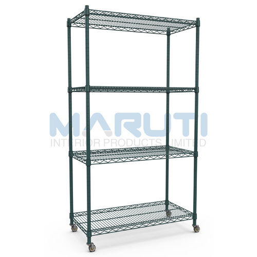 High Quality 18 X 60 4 Tiers Green Wire Shelving