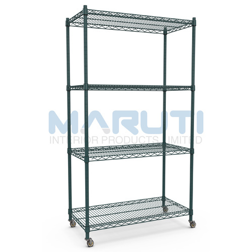 18 x 60 4 Tiers Green Wire Shelving