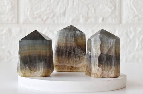 Polished Multi Fluorite Points, Pointed Multi Fluorite Crystal