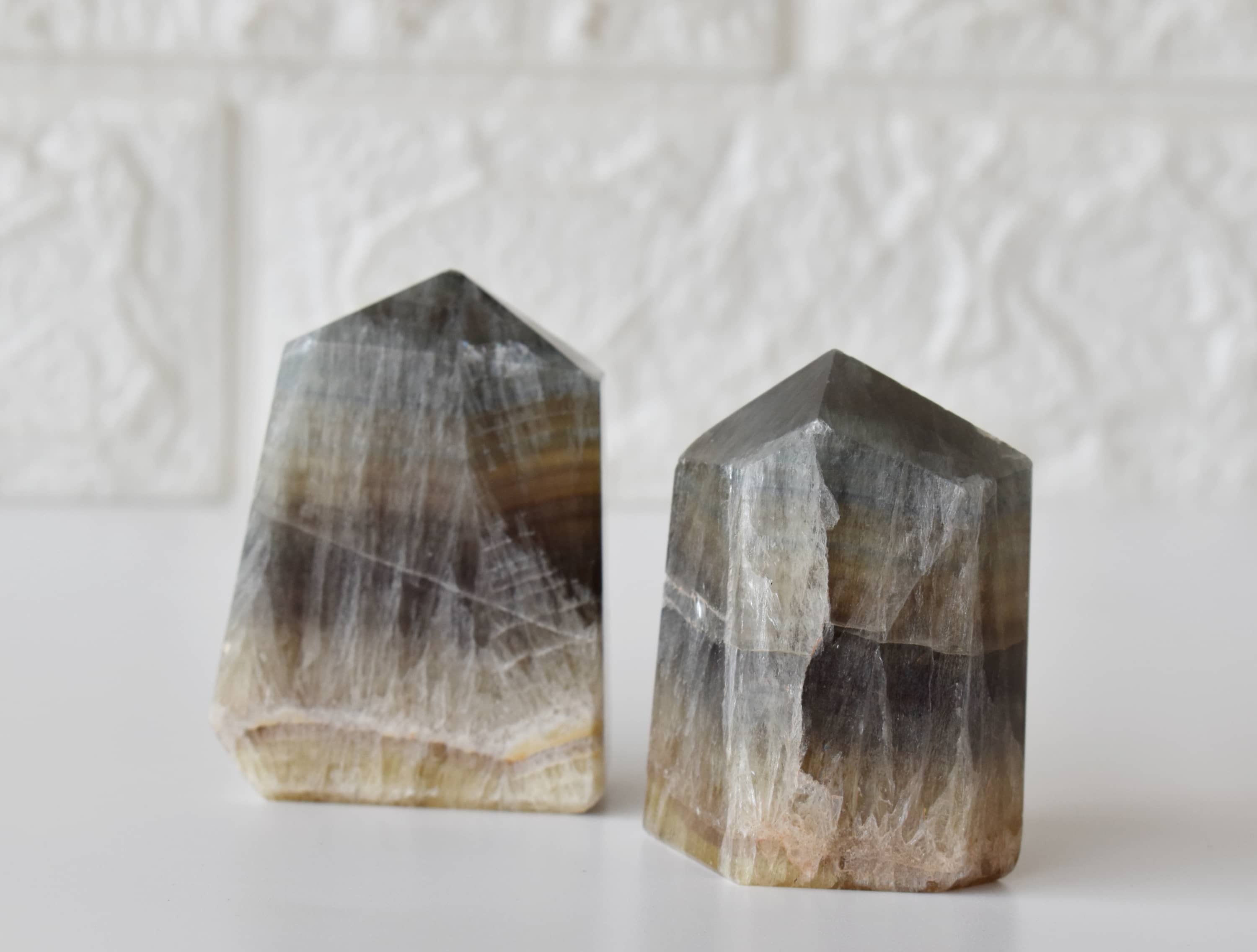 Polished Multi Fluorite Points, Pointed Multi Fluorite Crystal