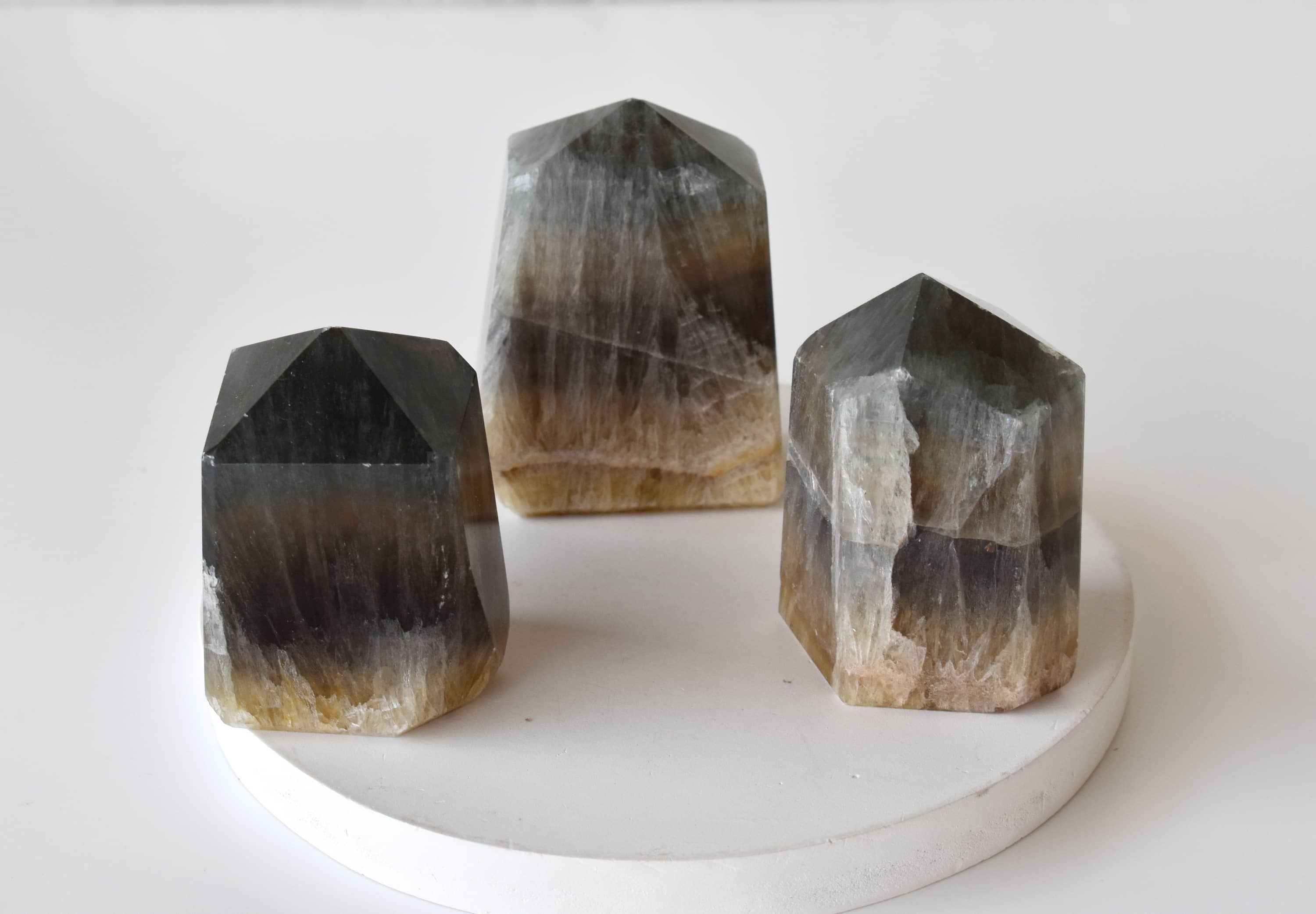 Polished Multi Fluorite Points, Pointed Multi Fluorite Crystal