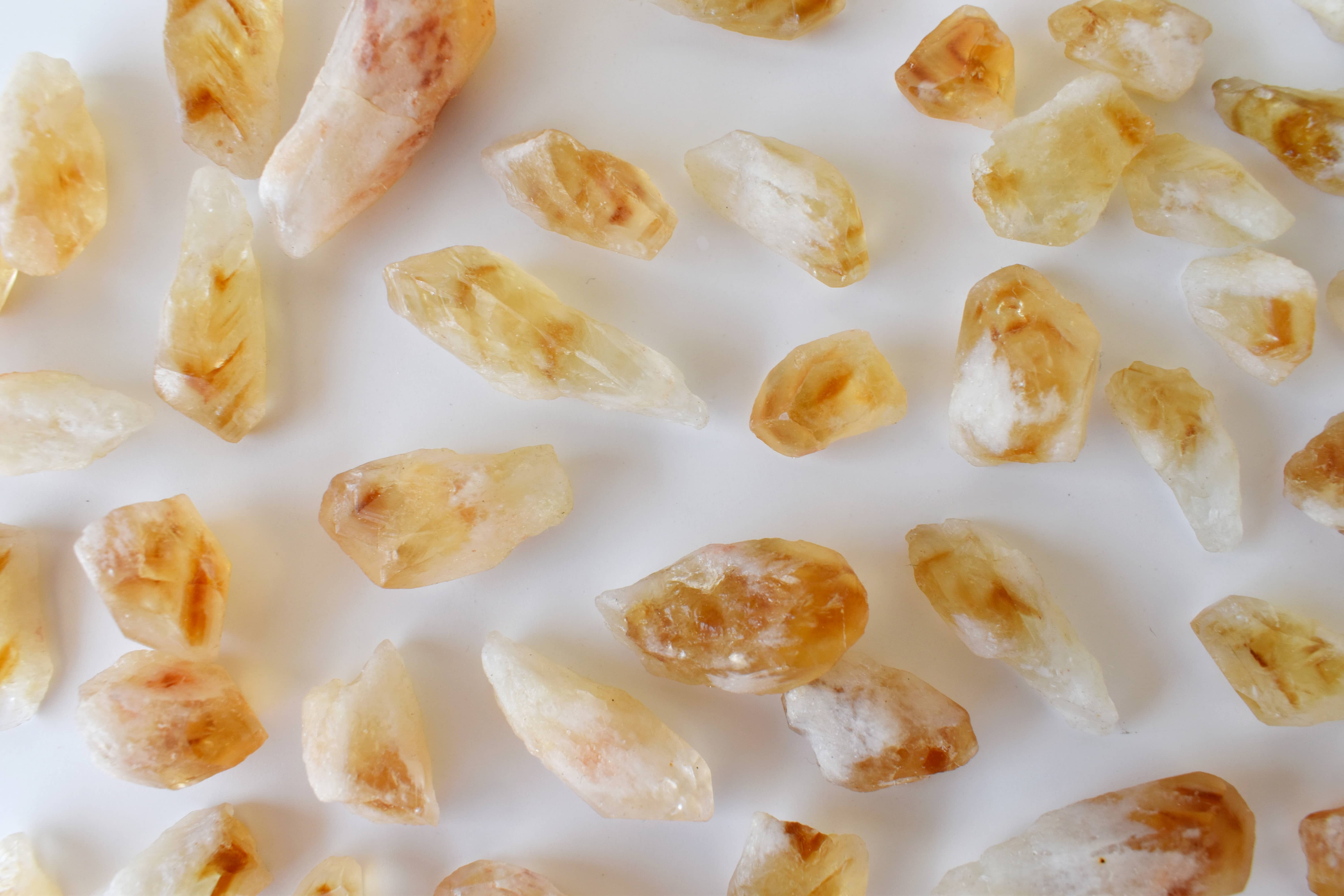 Natural Small Citrine Points, Natural Bulk Crystals