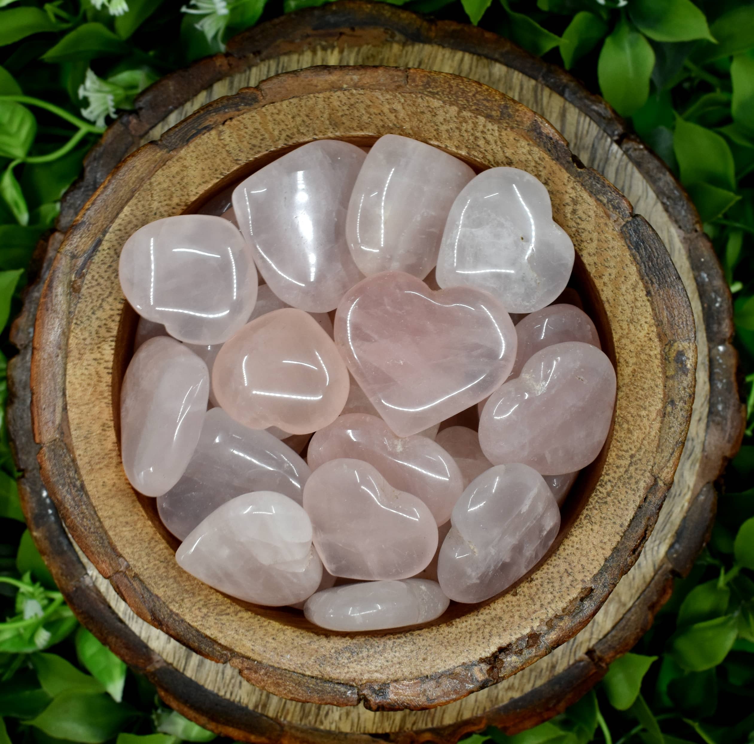 Rose Quartz Puffy Mini Hearts Crystal Hearts