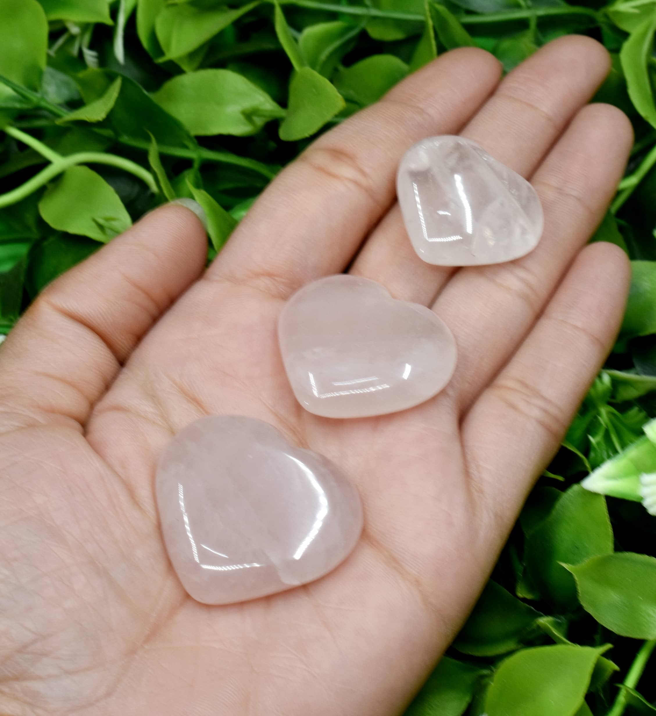 Rose Quartz Puffy Mini Hearts Crystal Hearts