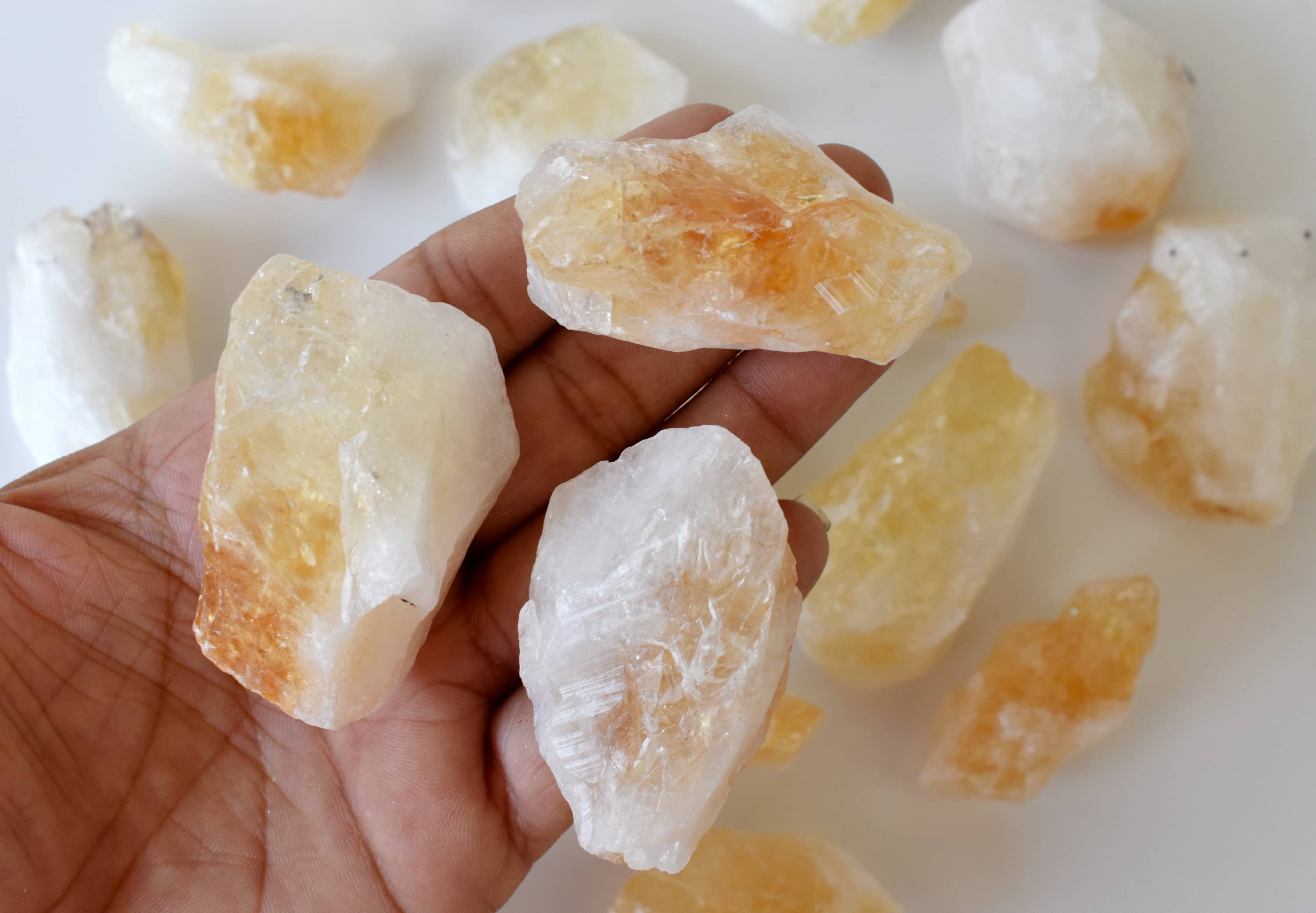 Natural Large Citrine Points, Natural Bulk Crystals