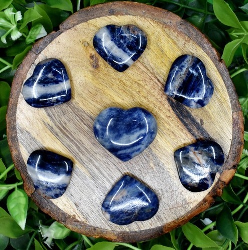 Sodalite Puffy Mini Hearts Crystal Hearts